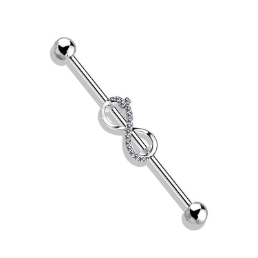 Infinity Industrial Barbell Body Jewellery In Silver