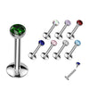 Titanium Flat Back Gem Body Jewellery. Internally Threaded Flat Back Stud. 16g or 18g