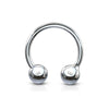 Solid White Gold Circular Horseshoe Body Jewellery