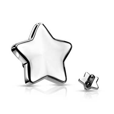 14g Surgical Steel Star Loose Balls for Belly Rings - INTERNAL THREADS