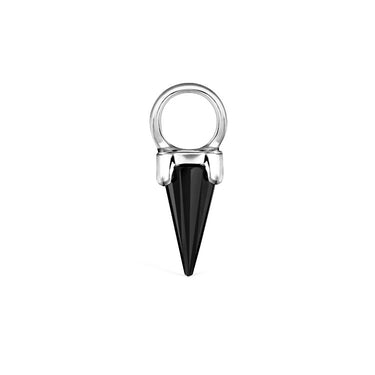 Black Moissanite Spike Charm by Maria Tash. 18K White Gold.