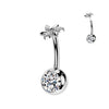 Titanium Threadless Floral Spin Belly Bar