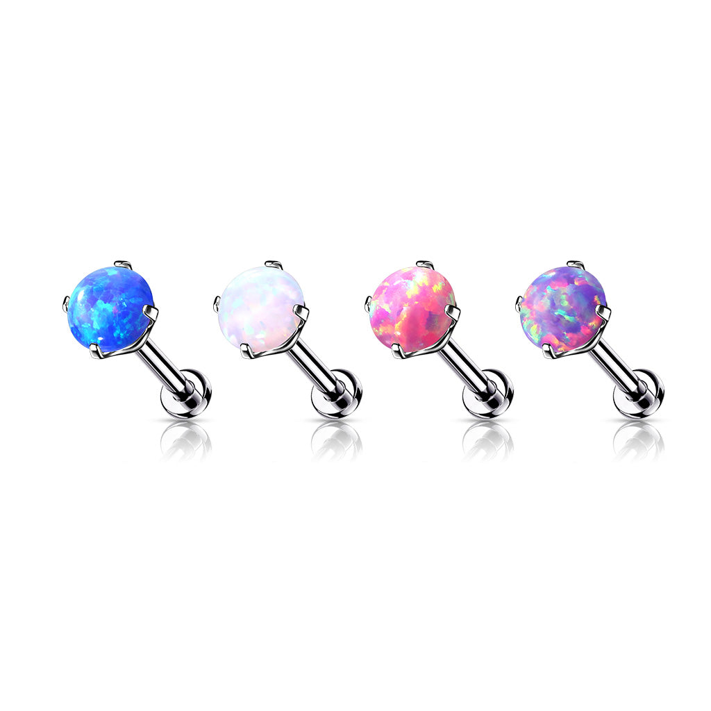 Titanium Claw Opal Threadless Body Jewellery. Labret, Monroe, Tragus and Cartilage Earrings.