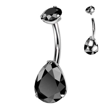 Classic Titanium Teardrop Belly Ring with Internal Threading