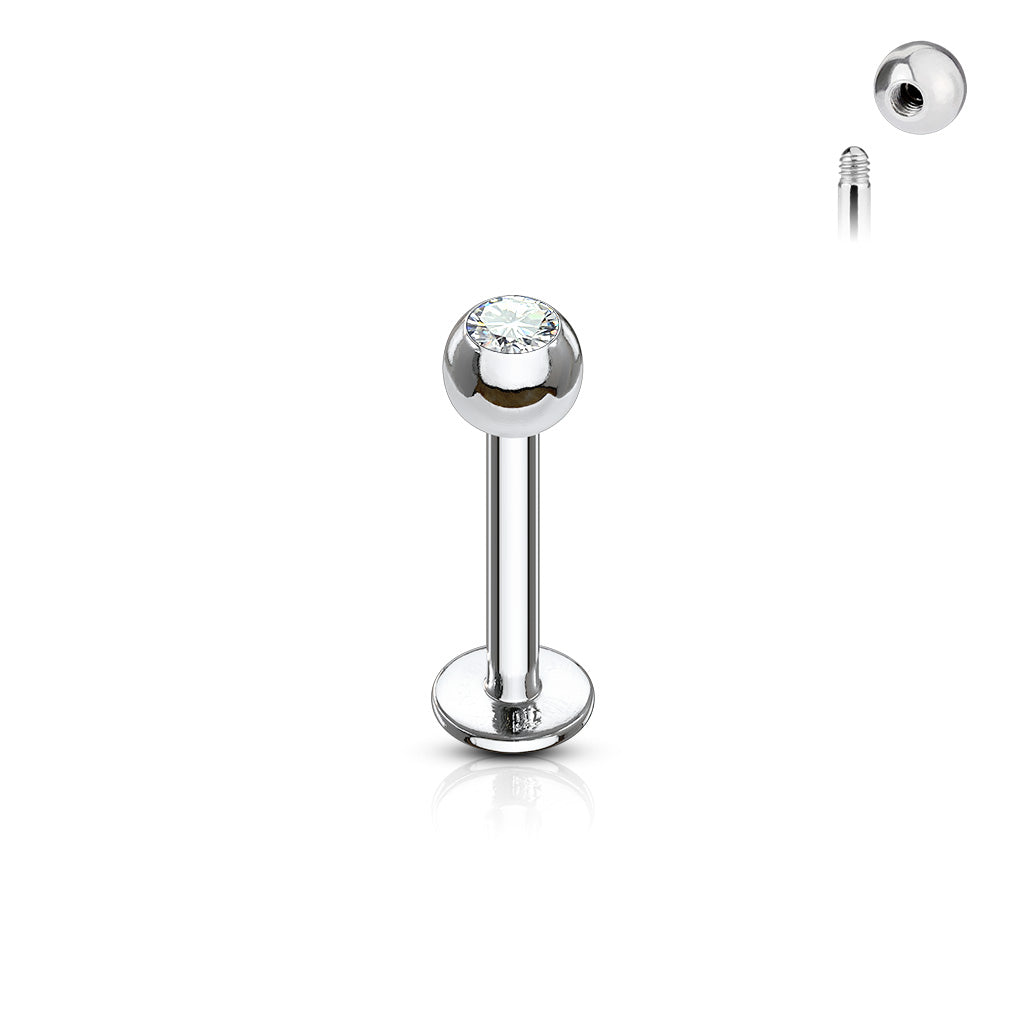 16g Solid Titanium Gem Body Jewellery. Labret, Monroe, Tragus and Cartilage Earrings.