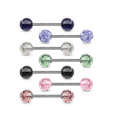 Titanium Glitz Nips Glitter Barbells