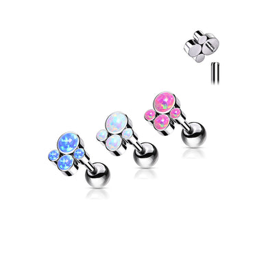 Margi Internally Threaded Opal Titanium Body Jewellery. Labret, Monroe, Tragus and Cartilage Earrings.