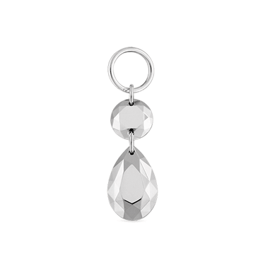 Double Faceted Gold Charm by Maria Tash in White Gold.