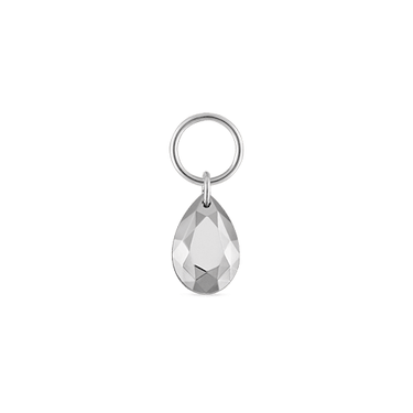 Faceted Gold Pear Charm by Maria Tash in White Gold.