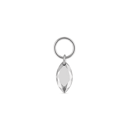 Faceted Gold Marquise Charm by Maria Tash in White Gold.