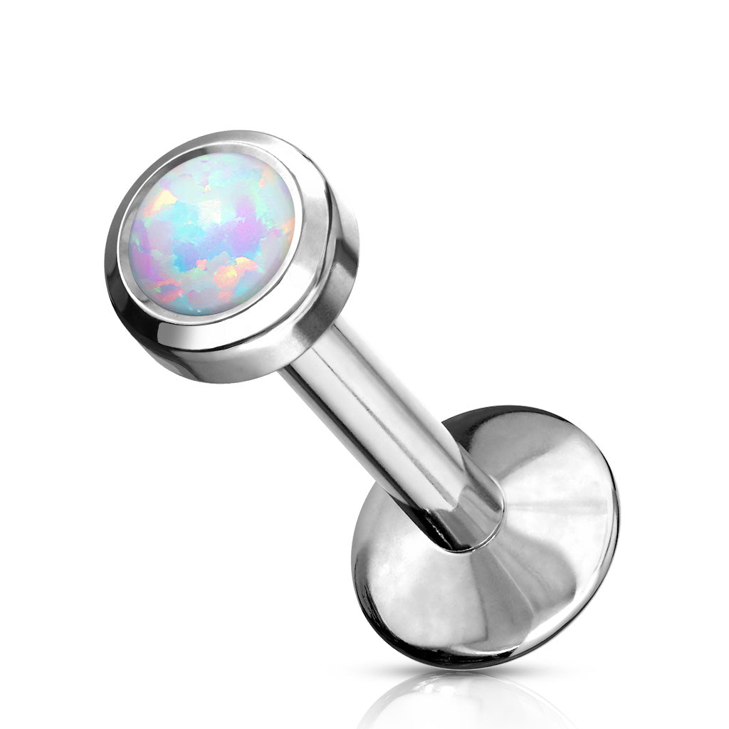 16g Solid Titanium Opal Earring. Tragus and Cartilage Jewellery.