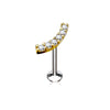 Jewelled Arch Threaded Body Jewellery with Gold Plating