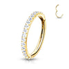 Crystal Side Paved Hinged Clicker in 14K Yellow Gold