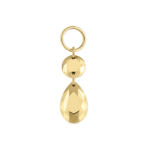 Double Faceted Gold Charm by Maria Tash in Yellow Gold.