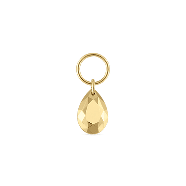 Faceted Gold Pear Charm by Maria Tash in Yellow Gold.