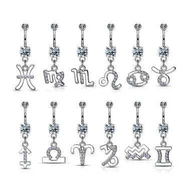 Zodiac Dangling Belly Bar