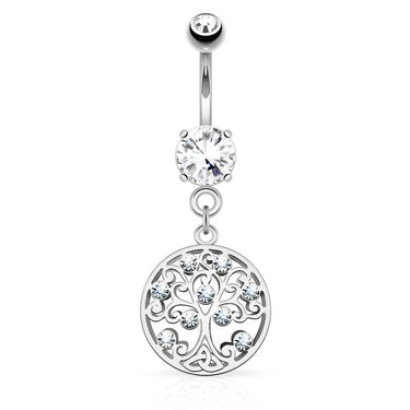 Family Tree of Life Belly Button Ring - Dangling Belly Ring. Navel Rings Australia.