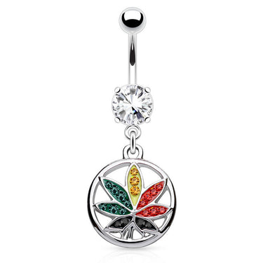 Vivid Rainbow Mary J Belly Ring - Dangling Belly Ring. Navel Rings Australia.