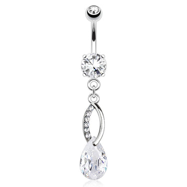 Kiera Descending Teardrop Belly Rings - Dangling Belly Ring. Navel Rings Australia.