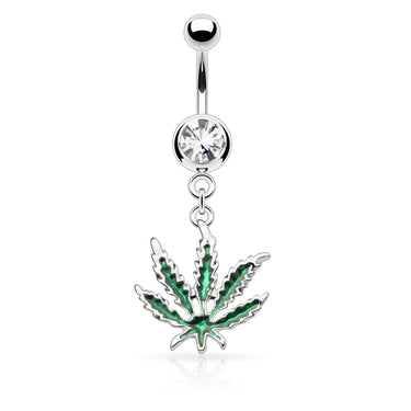 Off Chops Vivid Green Mary J Belly Ring - Dangling Belly Ring. Navel Rings Australia.