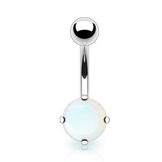 Argenon Flourite Stone Belly Ring - Basic Curved Barbell. Navel Rings Australia.