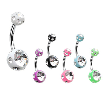 Mezzi Royale Gem Acrylic Belly Bar - Basic Curved Barbell. Navel Rings Australia.