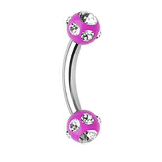 Acrylic Gem Royale Curved Barbells - Basic Curved Barbell. Navel Rings Australia.