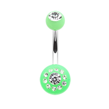 The Gem Dial Belly Bar - Fixed (non-dangle) Belly Bar. Navel Rings Australia.