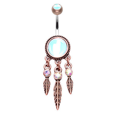 Rosies Mystique Dream Catcher Belly Ring - Dangling Belly Ring. Navel Rings Australia.