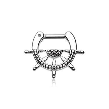 Classic Nautical Wheel Septum Clicker - Septum. Navel Rings Australia.