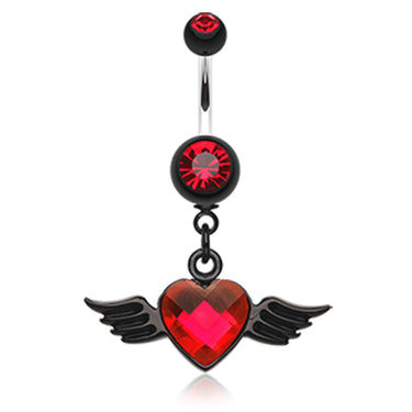 Iridescent Angel Wing Navel Ring - Dangling Belly Ring. Navel Rings Australia.