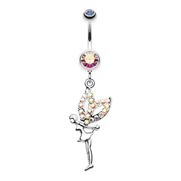 Mystical Aurora Fairy Belly Button Ring - Dangling Belly Ring. Navel Rings Australia.