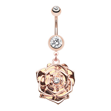 Ava's Rose Belly Button Ring - Dangling Belly Ring. Navel Rings Australia.