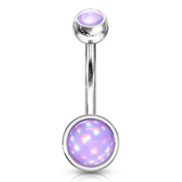 Misty Empress Disc Belly Bar - Basic Curved Barbell. Navel Rings Australia.