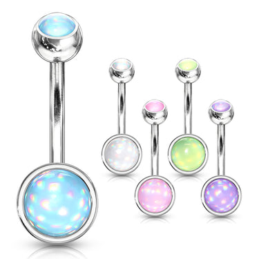 Misty Empress Disc Belly Bar - Basic Curved Barbell. Navel Rings Australia.