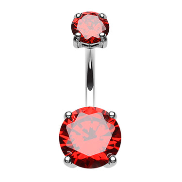 Steel Kingdom Gem Navel Bar - Fixed (non-dangle) Belly Bar. Navel Rings Australia.