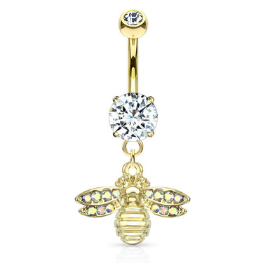 She Bee Belly Dangle with Gold Plating - Dangling Belly Ring. Navel Rings Australia.