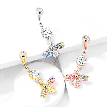 She Bee Belly Dangle with Rose Gold Plating - Dangling Belly Ring. Navel Rings Australia.