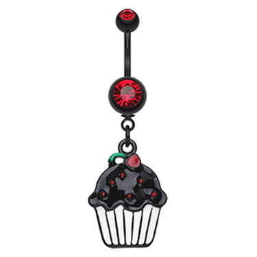 Midnight Munchies Cupcake Belly Dangle - Dangling Belly Ring. Navel Rings Australia.