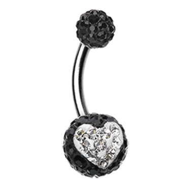 Motleys™ Tempted Heart Belly Ring - Basic Curved Barbell. Navel Rings Australia.