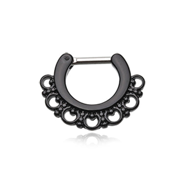 Tribus Septum Clicker in Black Titanium - Septum. Navel Rings Australia.