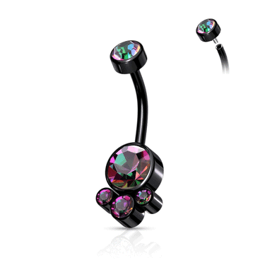 Uvelia Flat Disc Internally Threaded Belly Bar with Titanium Plating