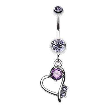 La Feminite Heart Belly Ring - Dangling Belly Ring. Navel Rings Australia.