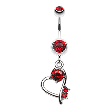 La Feminite Heart Belly Ring - Dangling Belly Ring. Navel Rings Australia.