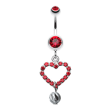 Boss Heart Belly Dangle - Dangling Belly Ring. Navel Rings Australia.