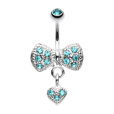 Bow n' Romeo Belly Ring - Fixed (non-dangle) Belly Bar. Navel Rings Australia.