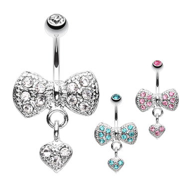 Bow n' Romeo Belly Ring - Fixed (non-dangle) Belly Bar. Navel Rings Australia.