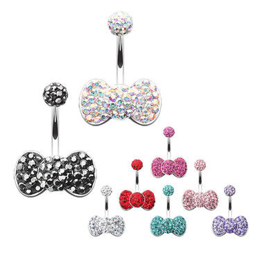 Motleys™ Bow Tie Aficionado Belly Bar - Fixed (non-dangle) Belly Bar. Navel Rings Australia.