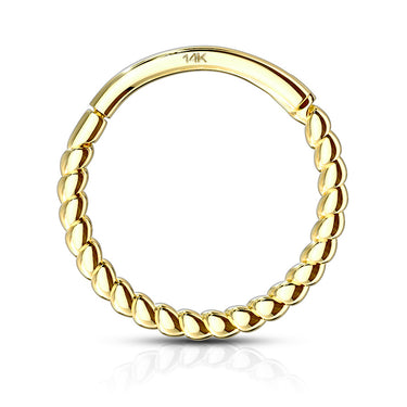 Braided Septum & Earring Body Jewellery in 14K Gold - Earring. Navel Rings Australia.