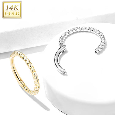 Braided Septum & Earring Body Jewellery in White Gold - Earring. Navel Rings Australia.